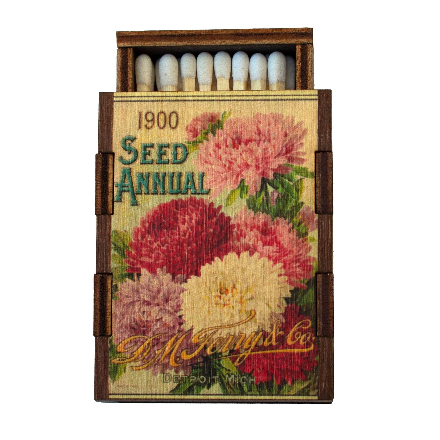 Flowers Seed Wooden Matchbox