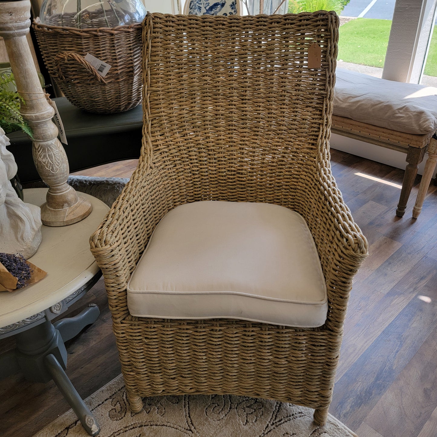 Seagrass Wingback Cushioned Arm Chair - (𝐏𝐢𝐜𝐤-𝐔𝐩 𝐎𝐧𝐥𝐲)