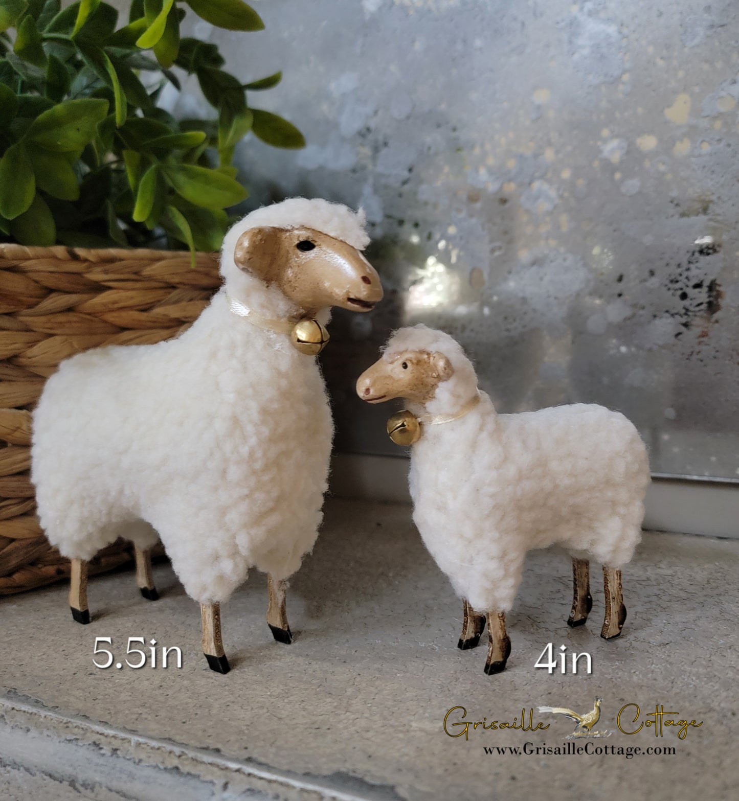 Primitive 5.5in Standing German Antique Style Sheep