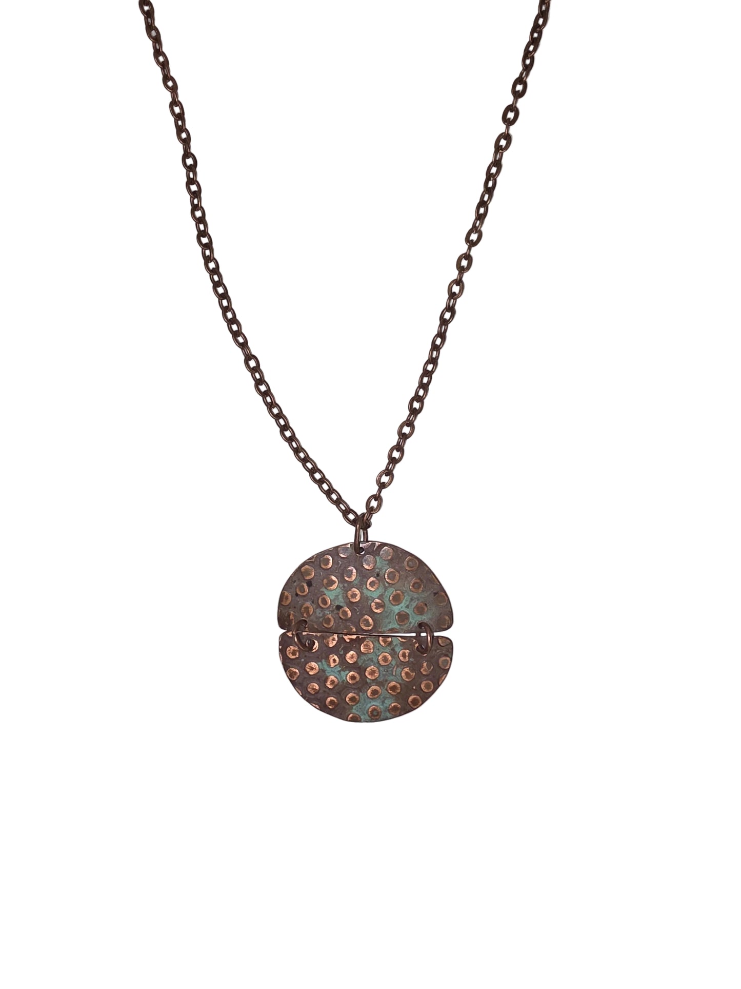 Copper Patina Copper & Teal Necklace NP204
