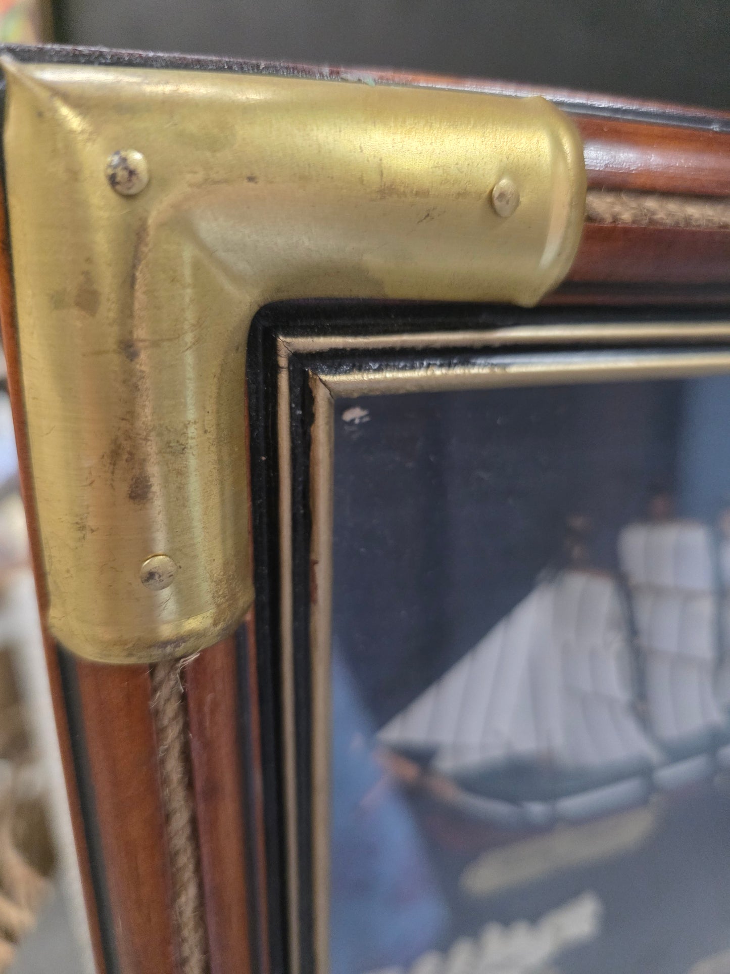 Vintage Nautical Knot Shadow Box Art