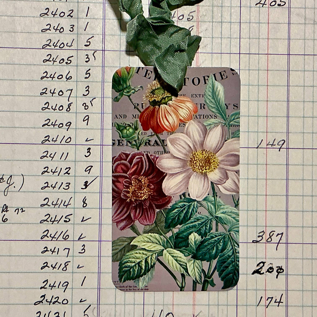 Flower Label 3pk Tag & Ribbon Set