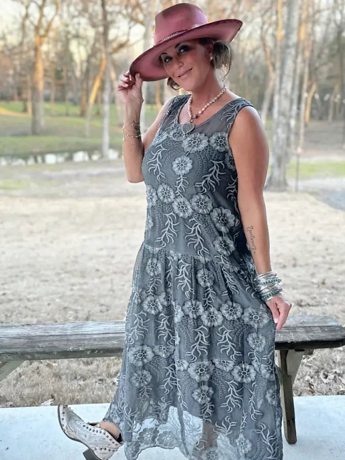 Garden Bliss Dress, Vintage Stone O/S