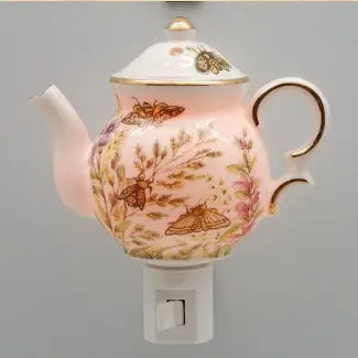 Bees & Butterflies - Porcelain Nightlight 24K Gold Trim