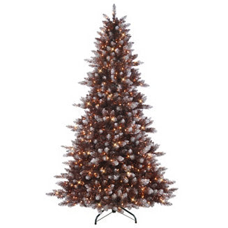 Unique Faux Bronzed Spruce & Tinsel 7.5ft Pre-Lit Christmas Tree - (𝐏𝐢𝐜𝐤-𝐔𝐩 𝐎𝐧𝐥𝐲)