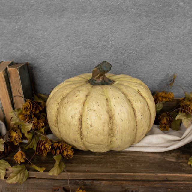 9in White Tall Pumpkin - In Store Only