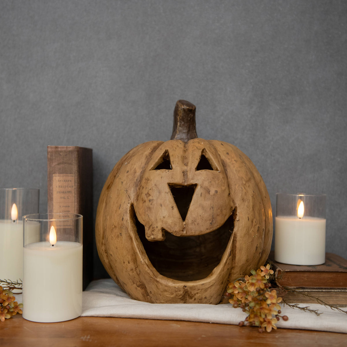 11" BEIGE BIG MOUTH PUMPKIN