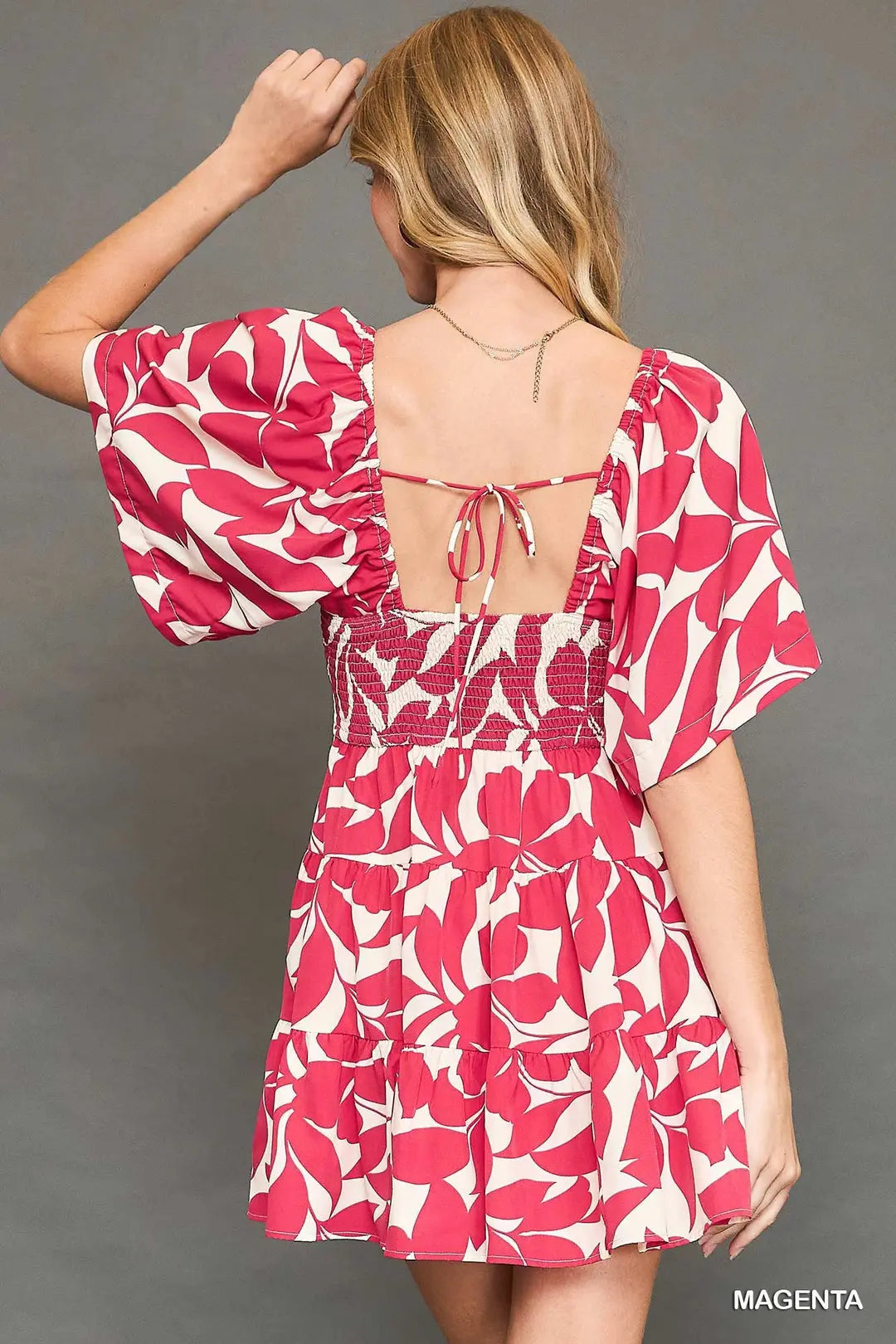 Abstract Print Tiered Dress - umGee USA