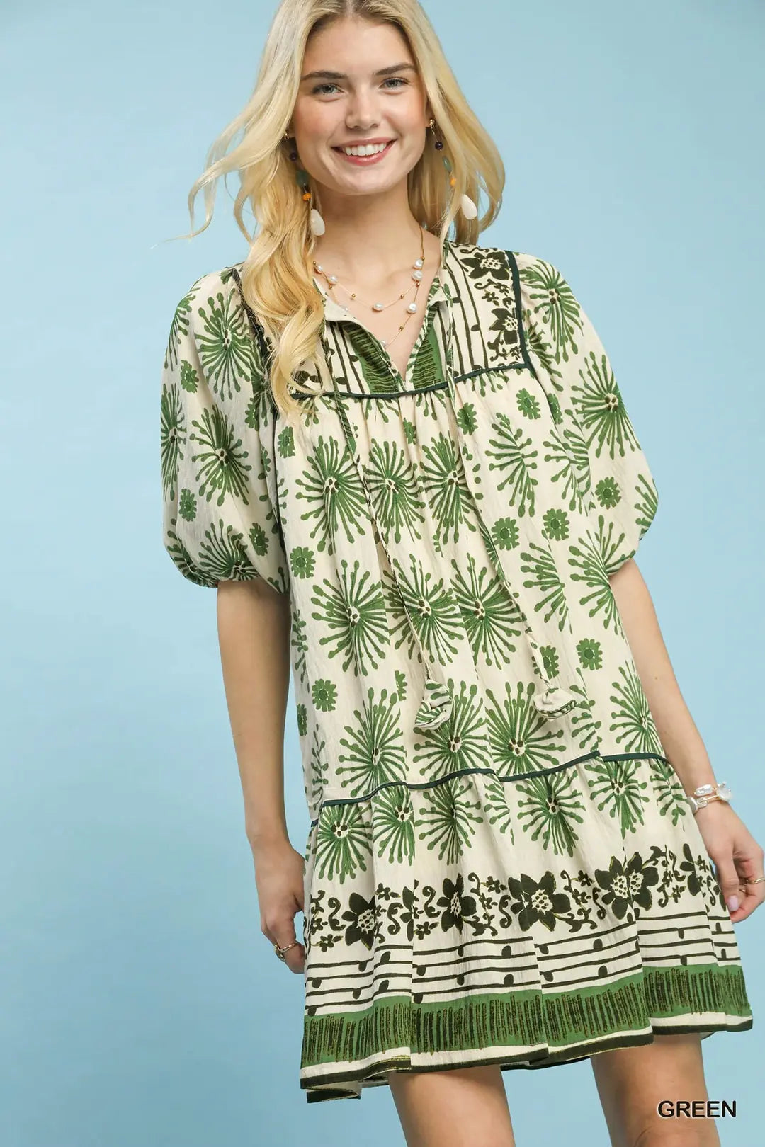 Border Print Tunic Dress