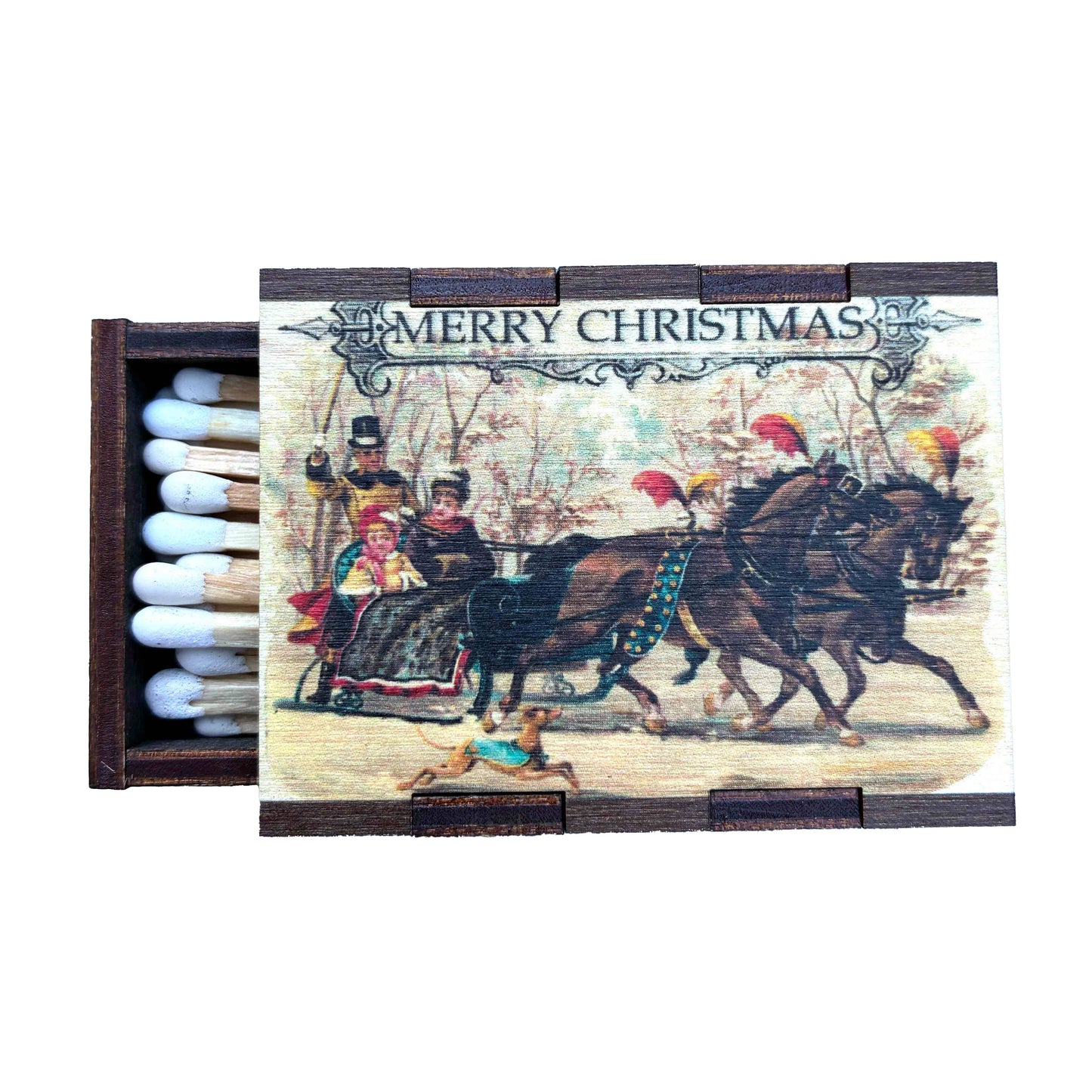 Christmas Sleigh Wooden Matchbox