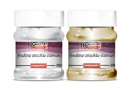 Fineline Crackle Varnish 230ml (2-part) Set - Pentart