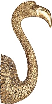 Flamingo Head Golden Wall Decor