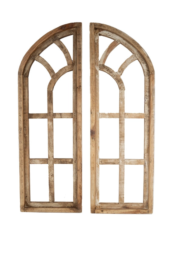Cathedral Window Wood Wall Art Set of 2