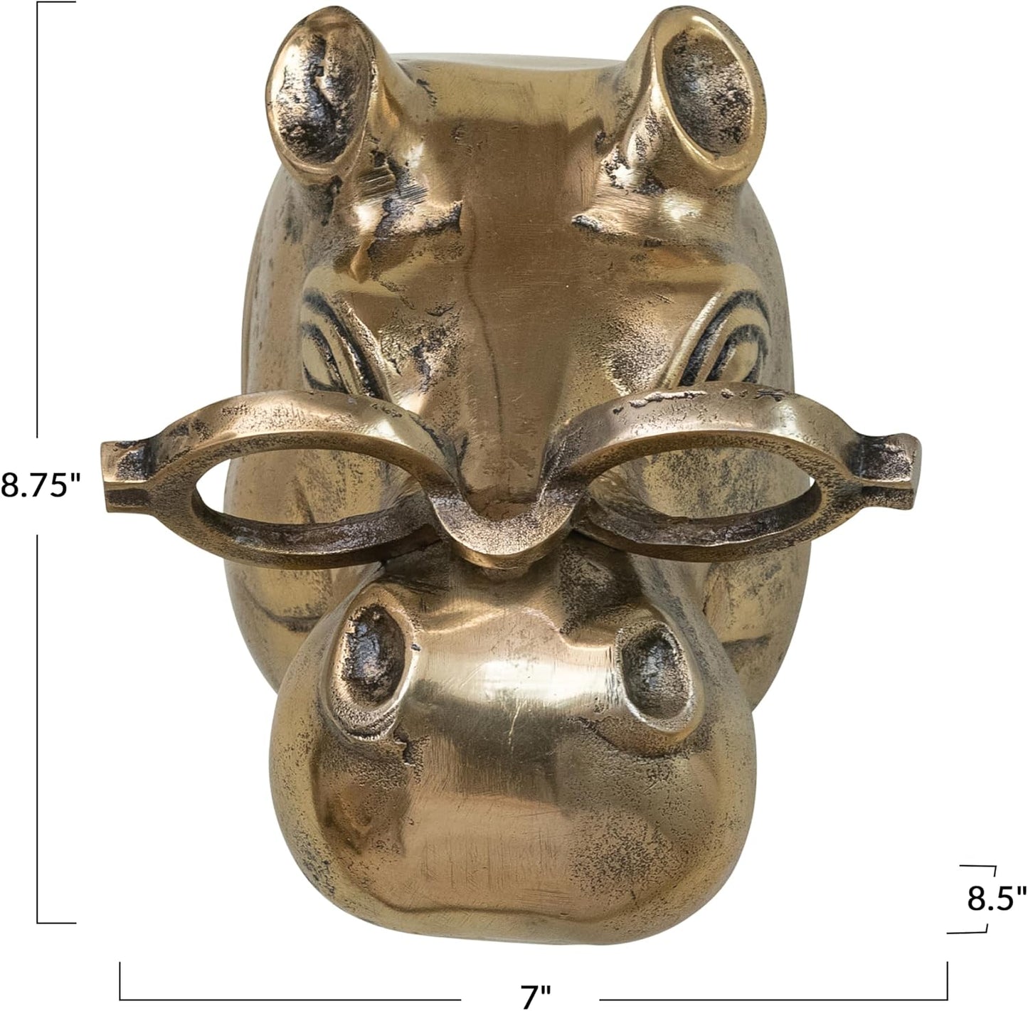 Harvey the Hippo Bronzed Aluminum Wall Mount