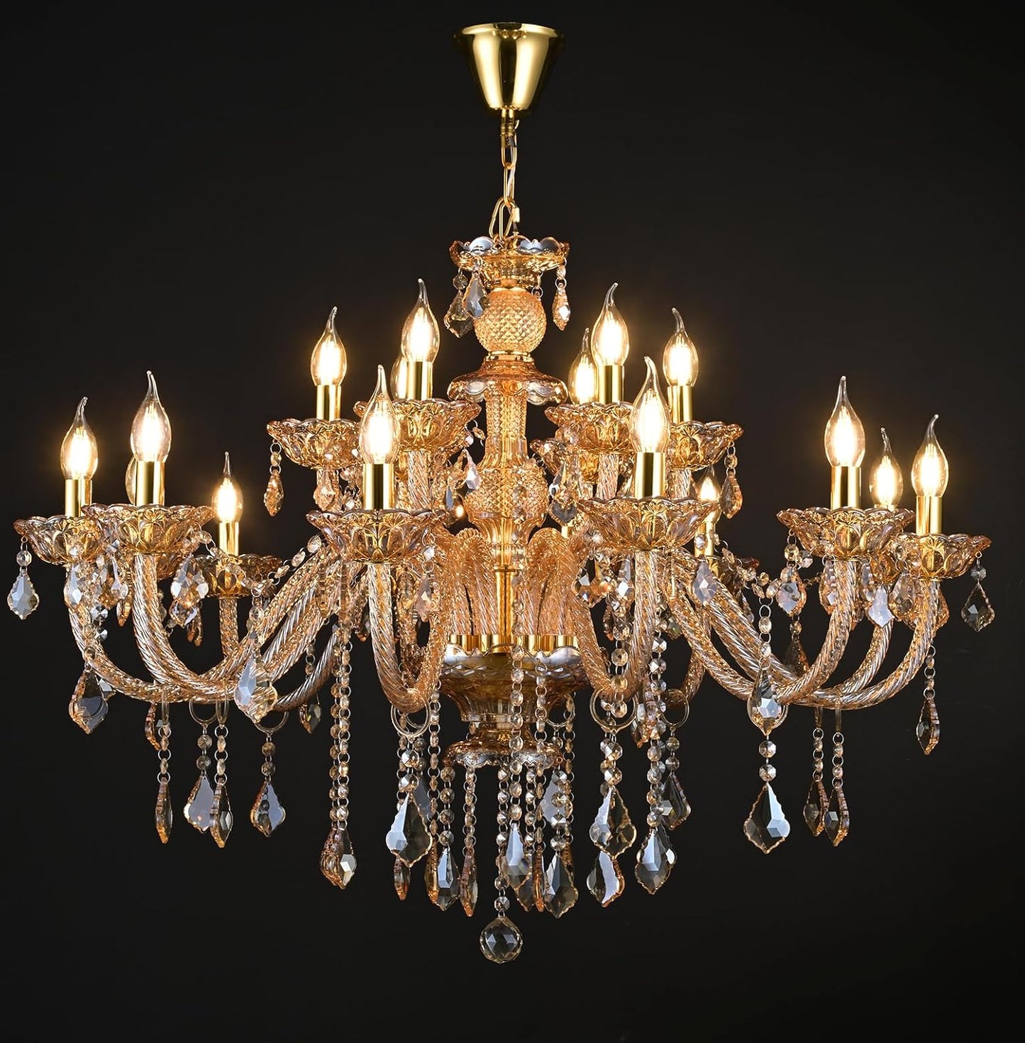 Amber Crystal Chandelier