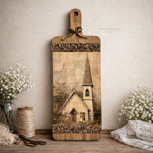 10-17-26 (12-3) Decorative Chapel or Barn Cutting Board