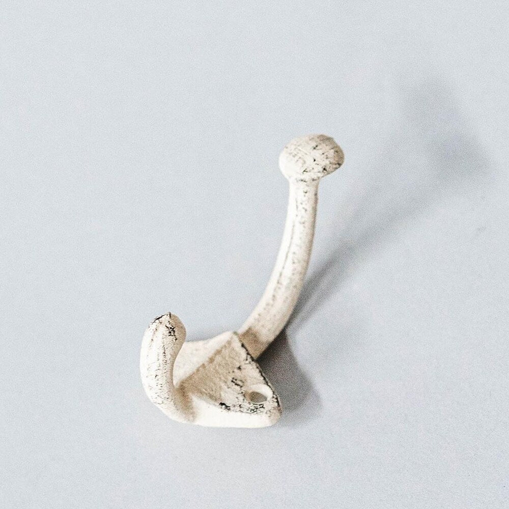 Cast Iron Antique Cream Double Wall 3in Hook