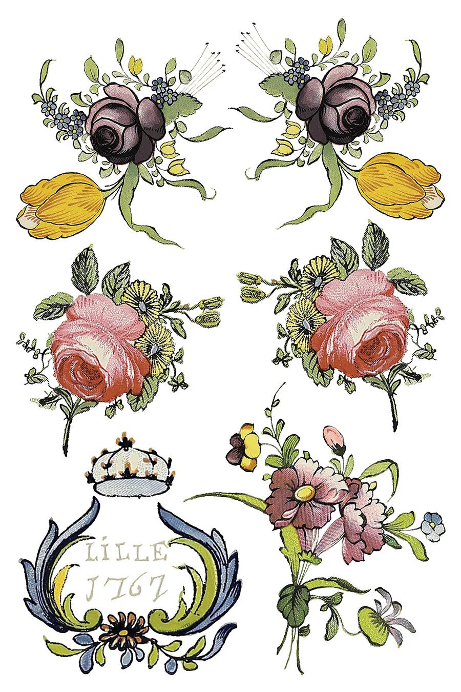 Fairytale Florals - 8 Sheet, 8x12 Pad IOD Decor Transfer™