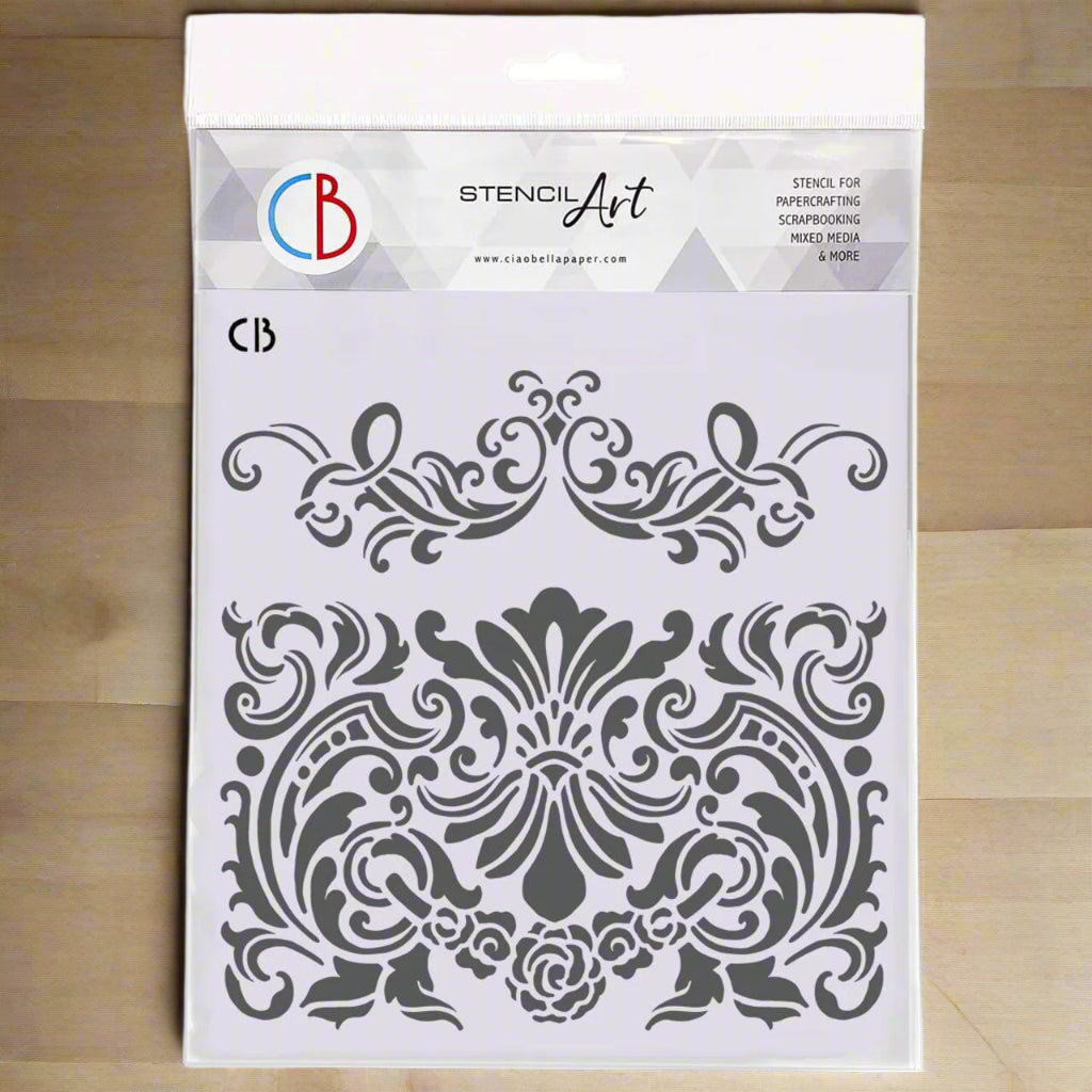 Damask 8x8 Stencil - Ciao Bella