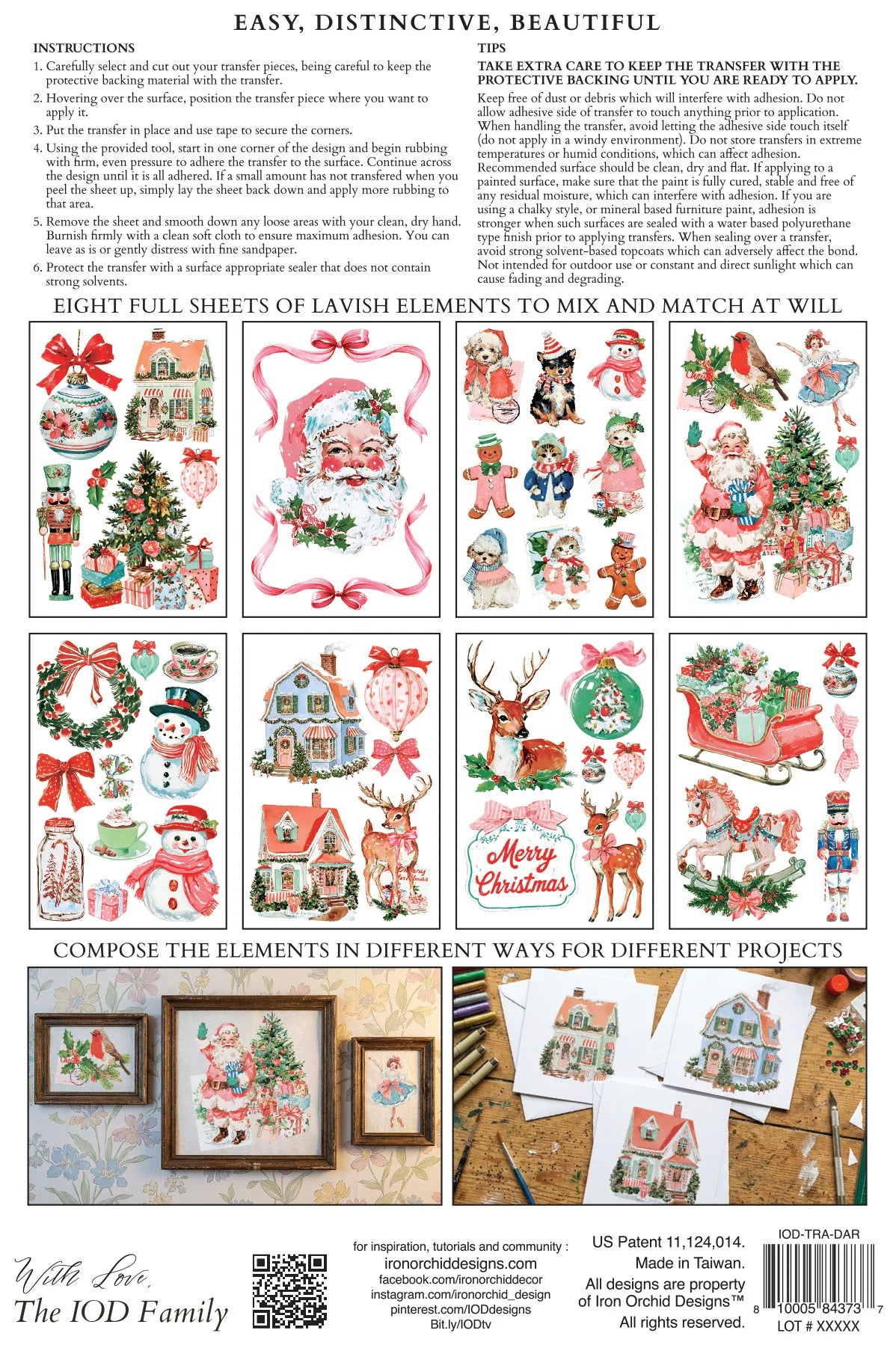 Darling Holiday - 8 Sheet, 8x12 Pad IOD Decor Transfer™ 2026 Limited