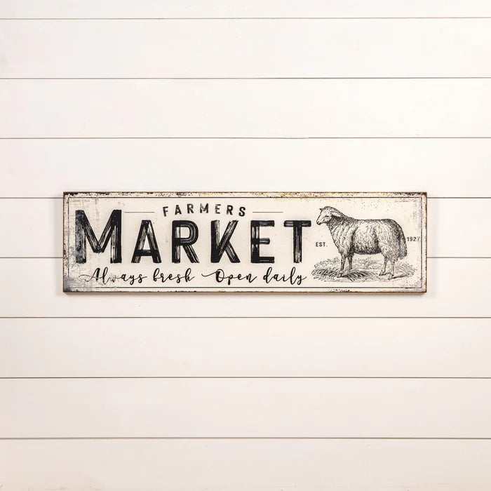 Market Always Fresh 40x11 Metal Sign