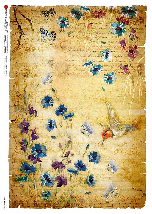 Paper Designs Flowers 0343 - A3 11.7x16.5 Rice Paper by Decoupage Queen