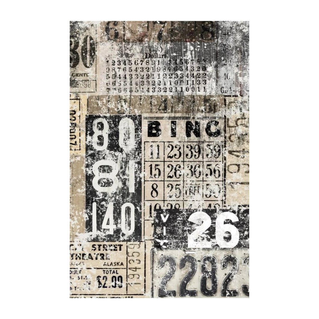 Grunge Numbers 20"x30" ~ Roycycled Treasures