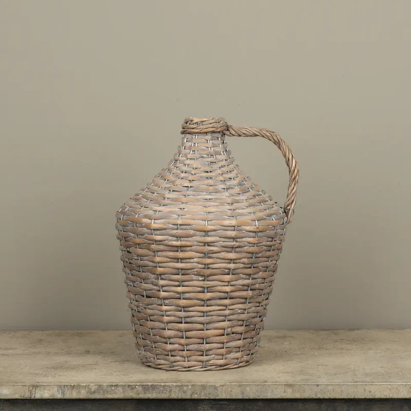 10.75" Woven Wicker Jug w/ Handle