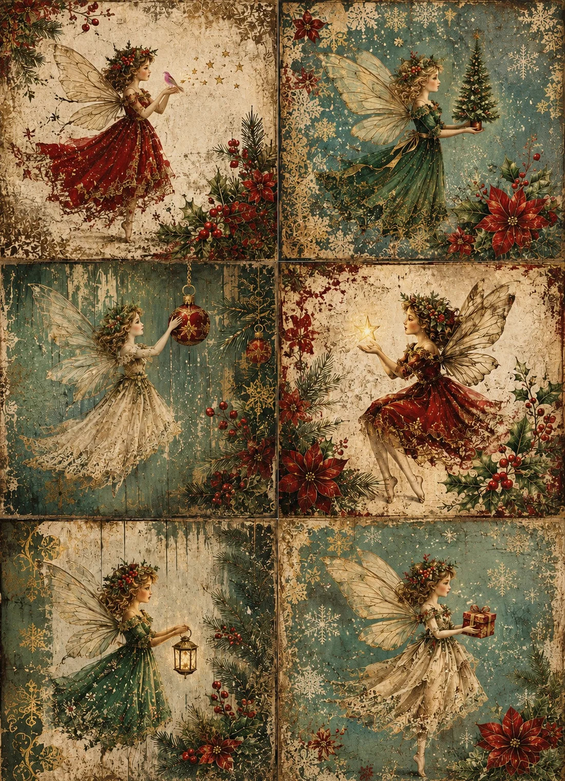 Holly & Wings EL005 - A4 8.3 x 11.7 - Elsie Lane