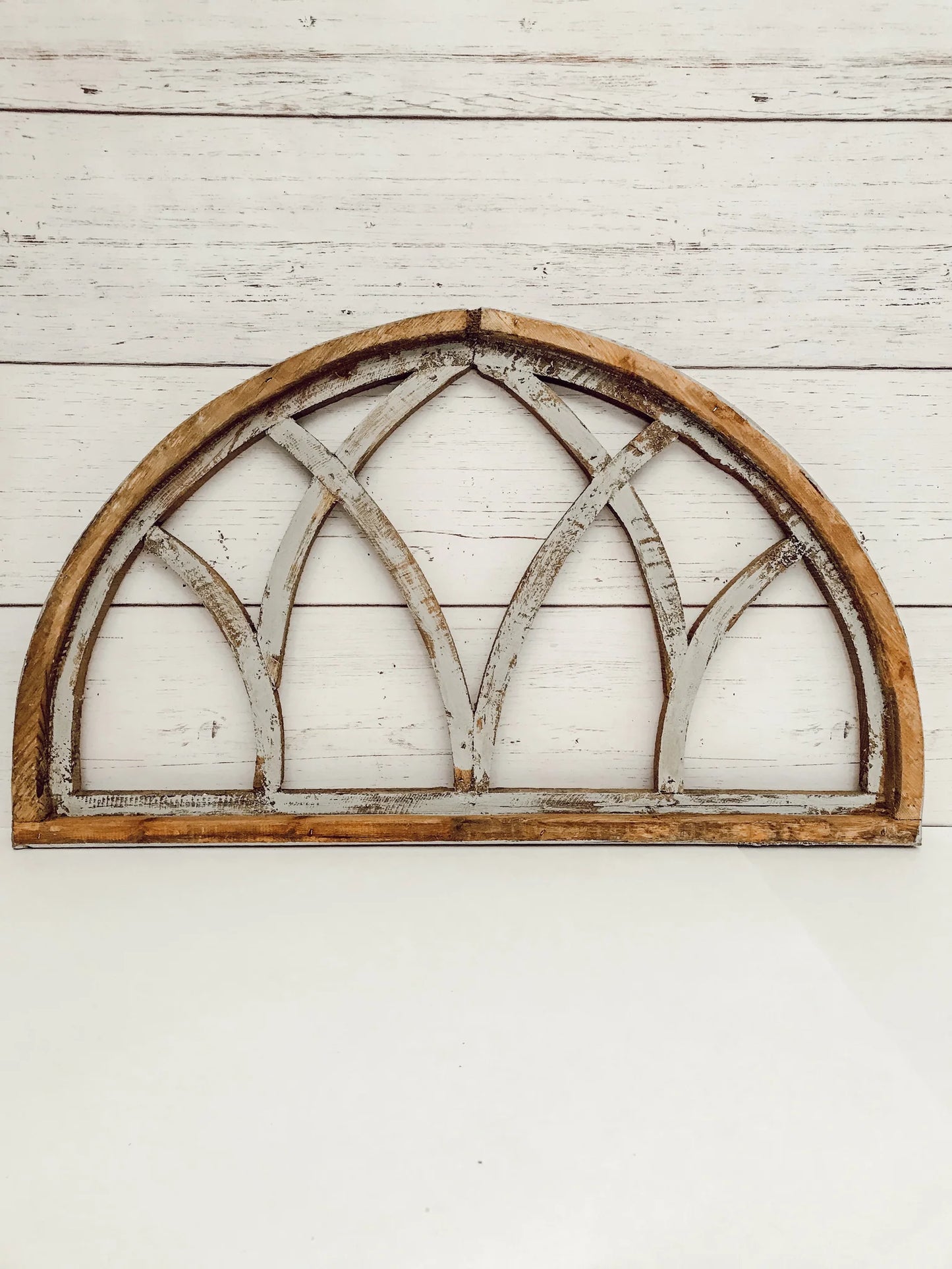 Half Moon Window Rustic Wood Wall Art 30x17