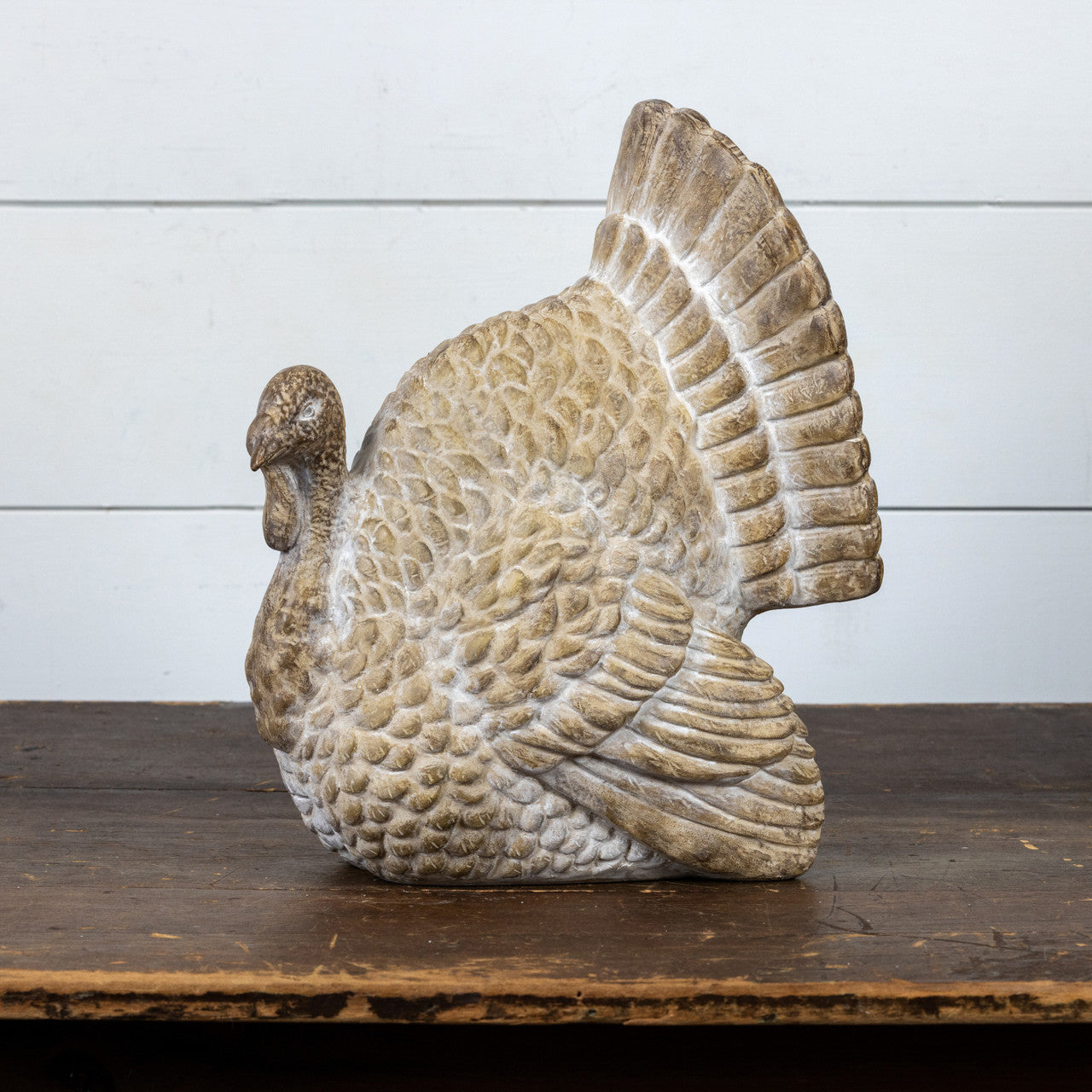 Whitewashed Tabletop Turkey 14in