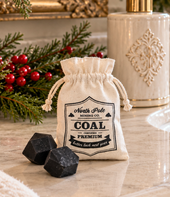 Lump of Coal Soap Bag