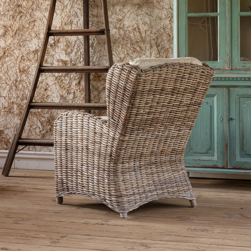 Cottage Rattan Wing Chair - (𝐏𝐢𝐜𝐤-𝐔𝐩 𝐎𝐧𝐥𝐲)