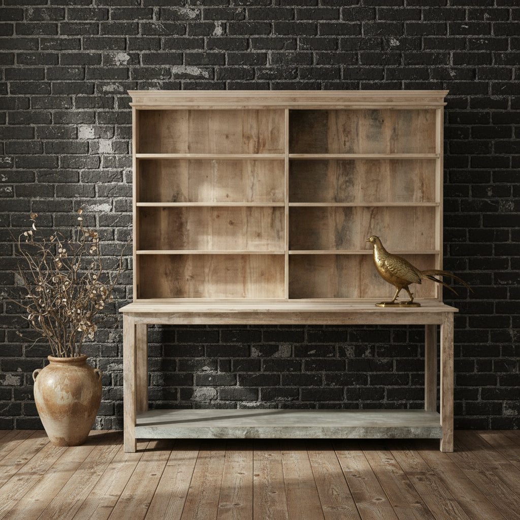 Reclaimed 2-Piece Wood & Metal Hutch - (𝐏𝐢𝐜𝐤-𝐔𝐩 𝐎𝐧𝐥𝐲)