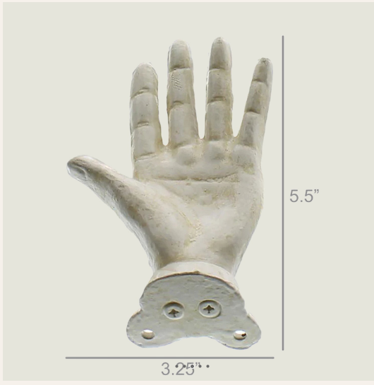 Cast Iron White Hand Wall Hooks