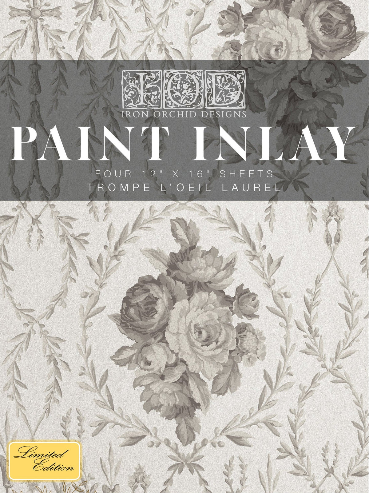 Trompe Le' Oeil Laurel - 4 Sheet, 12x16 Pad IOD Paint Inlay™