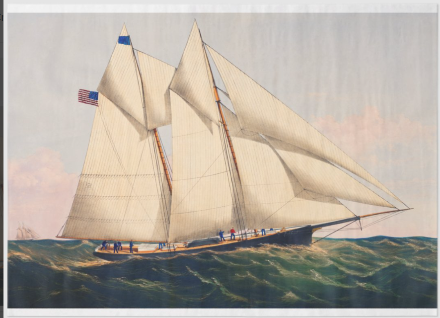 Vintage Yacht Nautical Boat Ship 21" x 29" - Decoupage Tissue Paper