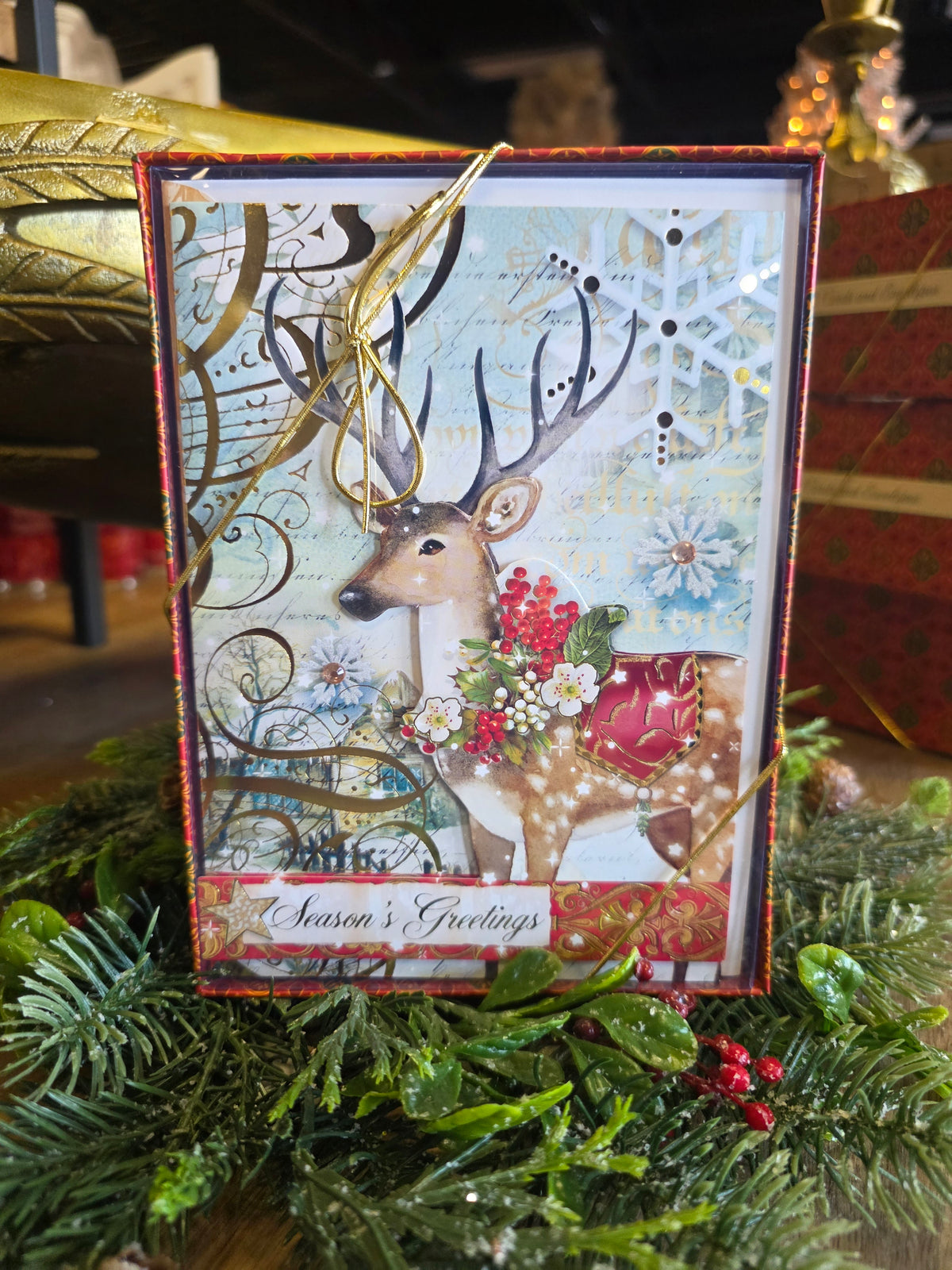 Botanical Deer Holiday Boxed Cards