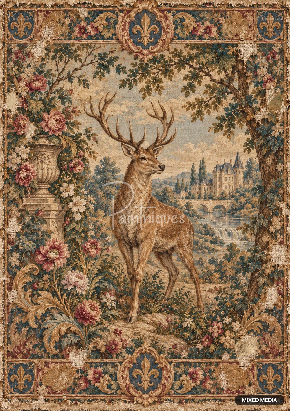 Chateau Hart P109 - A1 23 x 33 Decoupage Paper - Paintiques