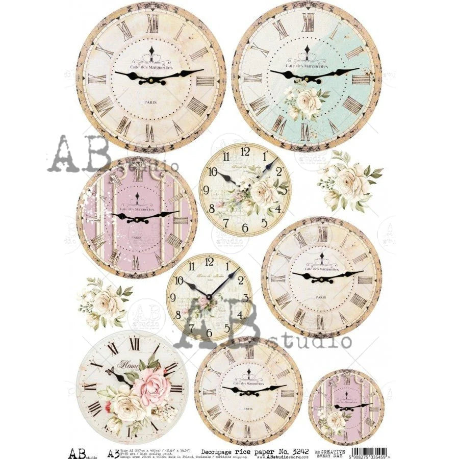 Clockworks Medallions 3242 - A3 11.6 x 16.5 Rice Paper by AB Studio