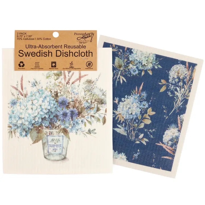 Blue Floral - Swedish Dishcloth