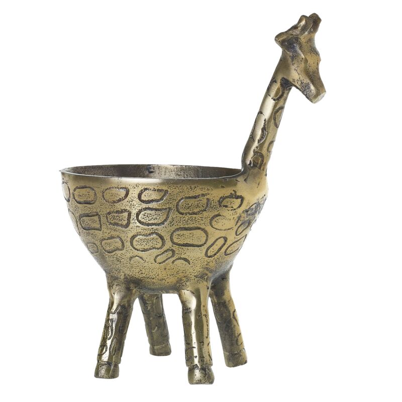 Giraffe Aged Bronze Planter