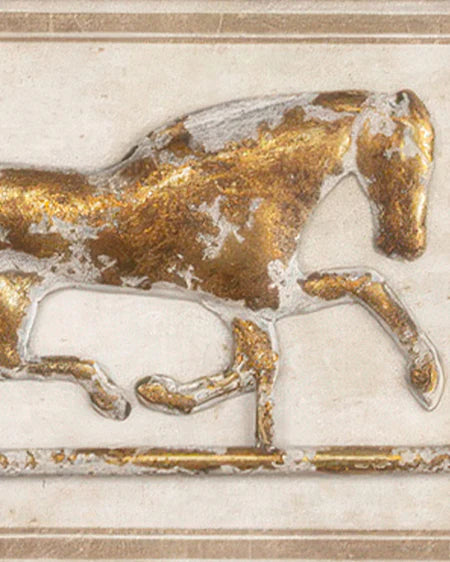 Weathered Metal Embossed Horse Art