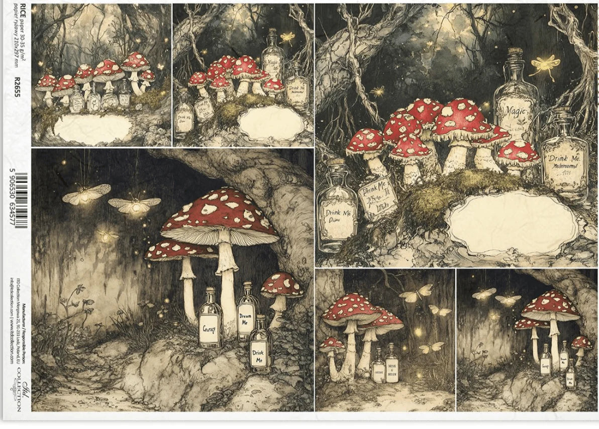 The Mushroom Forest R2655 - A4 8.3 x 11.7 Rice Paper by ITD Collection
