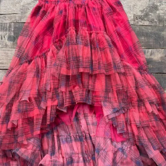 Ruffle It Up Red Plaid Skirt - Jaded Gypsy