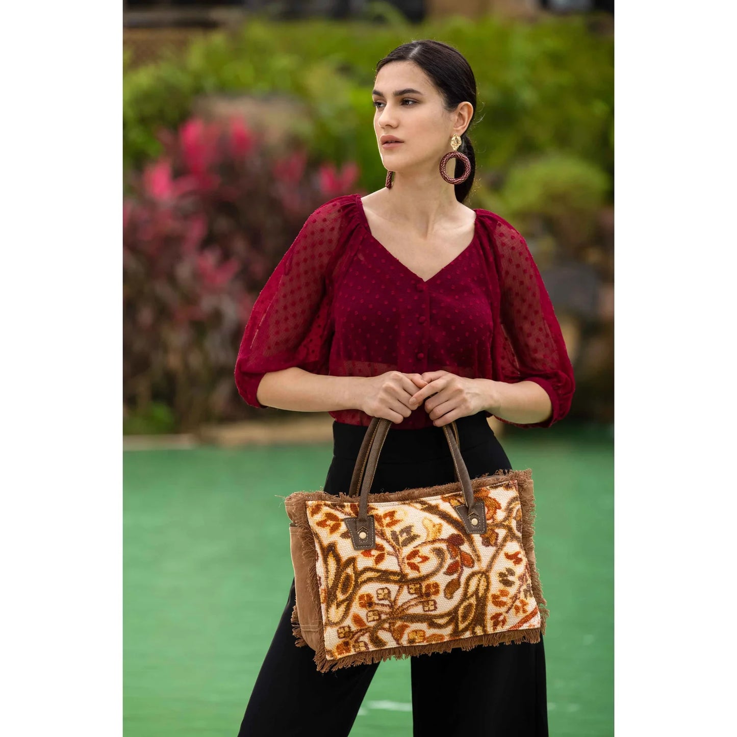 Blazing Fire Satchel Bag S-2533 - Myra Bag