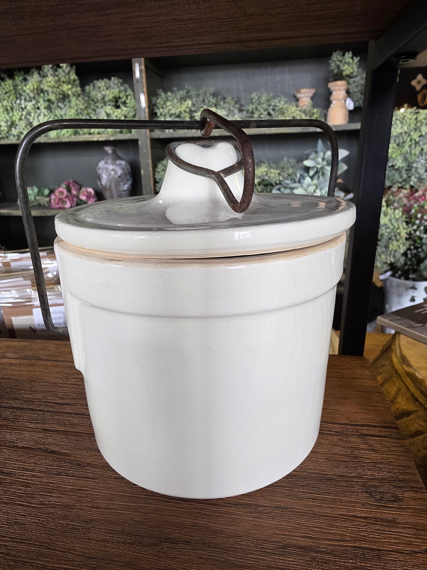 Vintage Glazed Cheese Crock