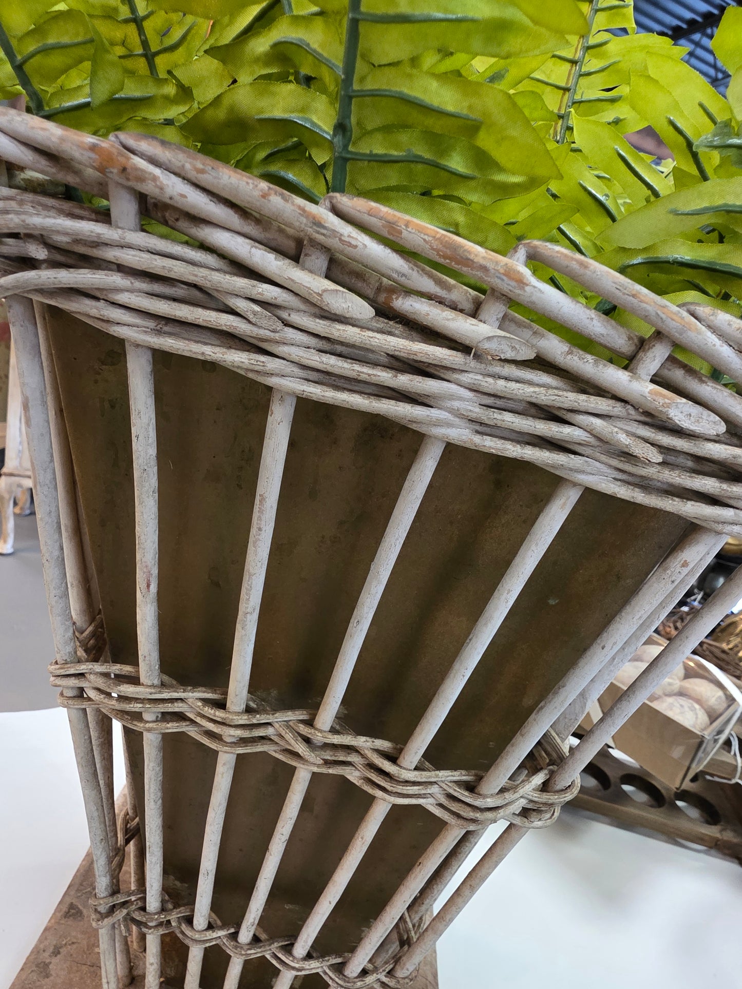 Vintage Handled Willow Basket Planter
