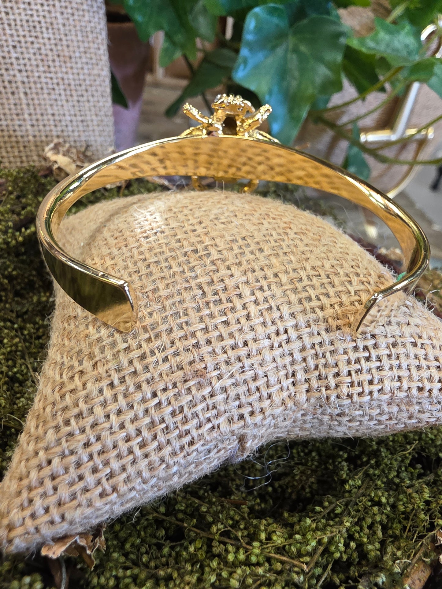 Gold Bee & Crystal Cuff Bracelet Style BP1208 - Yochi NY