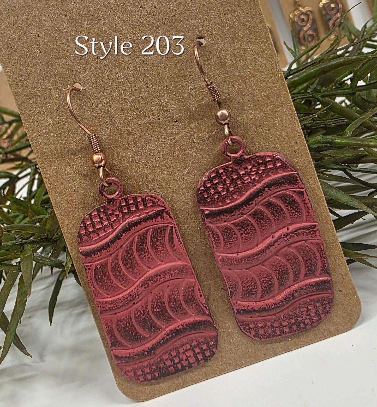 Brass Patina Coral Waves Earrings EP203